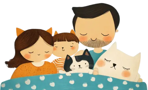 Two babies and a dog sleeping next to each other