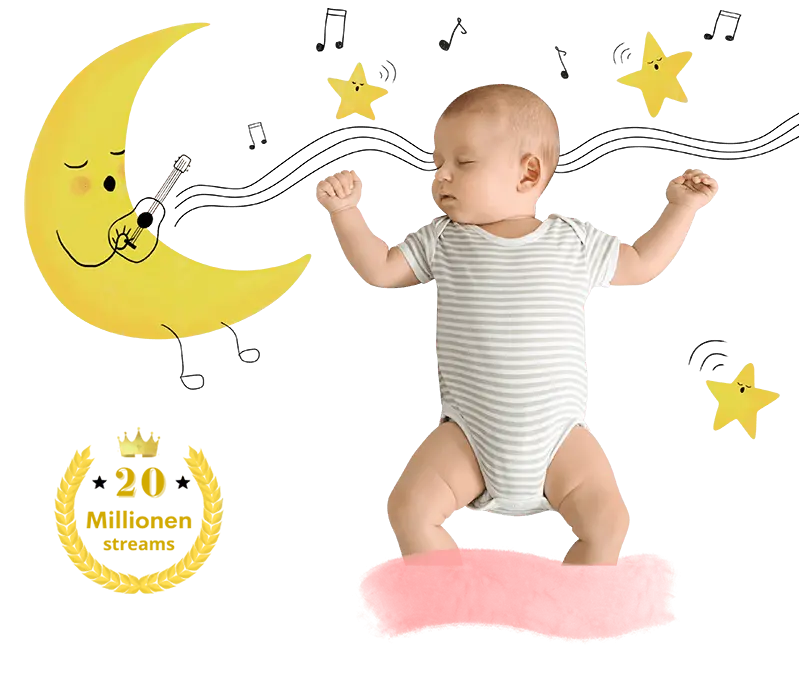 Sleeping baby with stars and moon